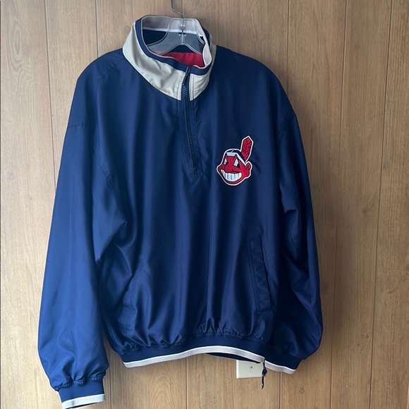 Vintage Cleveland Indians jacket windbreaker Size M pro-player 90s MLB Blue